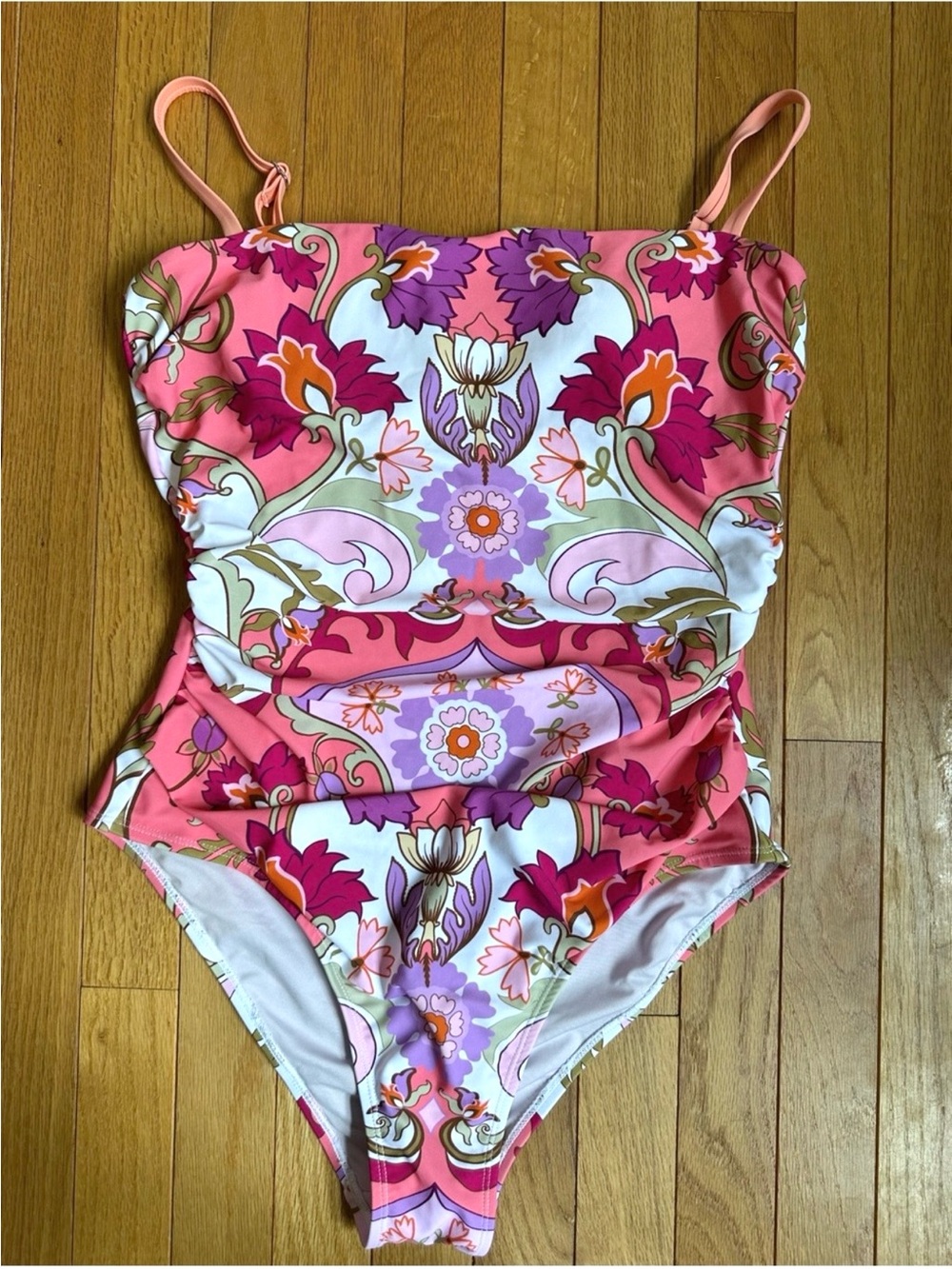 Cupshe Floral Tummy Contour One Piece Swimsuit New Womens Large